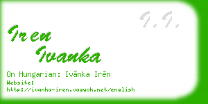iren ivanka business card